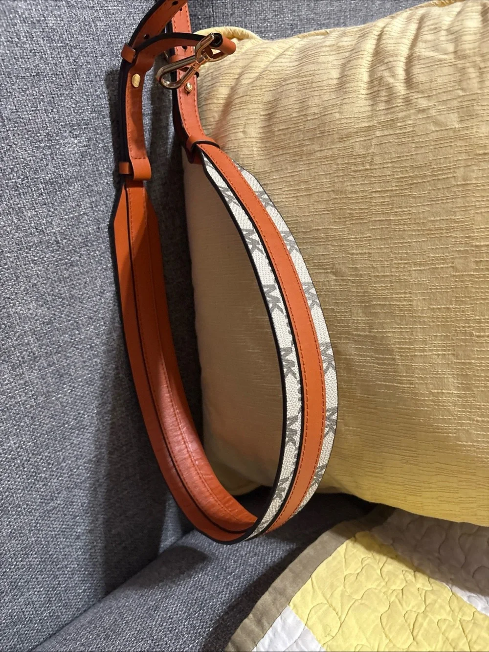Michael Kors Orange Studded Saffiano Satchel
